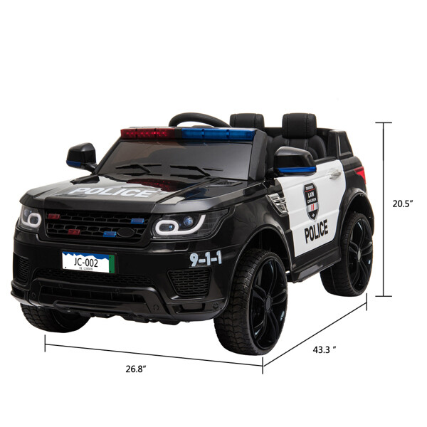 Ride On Car Electric Police Kids Toys Battery 3 Speed Remote Control Alarm Light