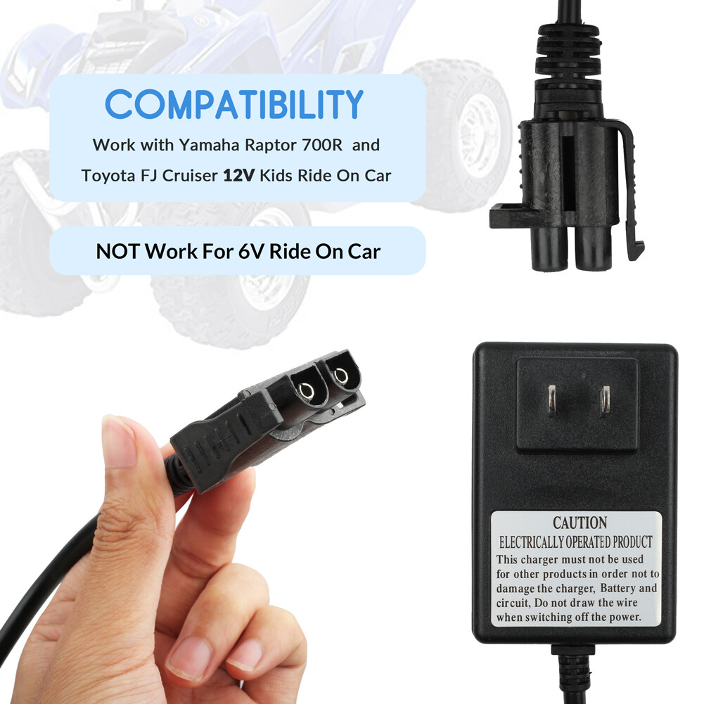 12V Battery Charger for Yamaha Raptor 700R MegaTredz Motion Trendz Kids Ride On