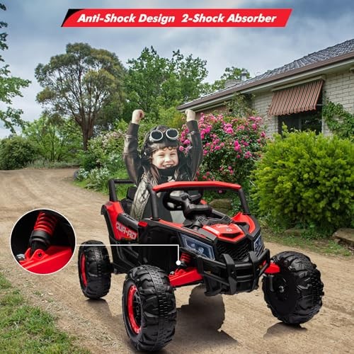 Red UTV Car for Kids – 24V 2 Seater Ride on Battery Powered Electric Vehicle