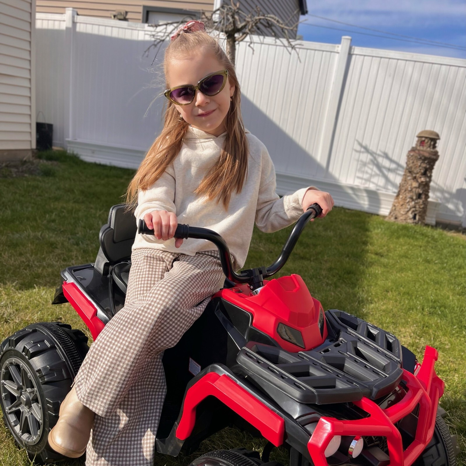 24V Kids Ride on ATV 4 Wheeler Quad Car 4-6mph Top Speed with Low&High Speed MP3