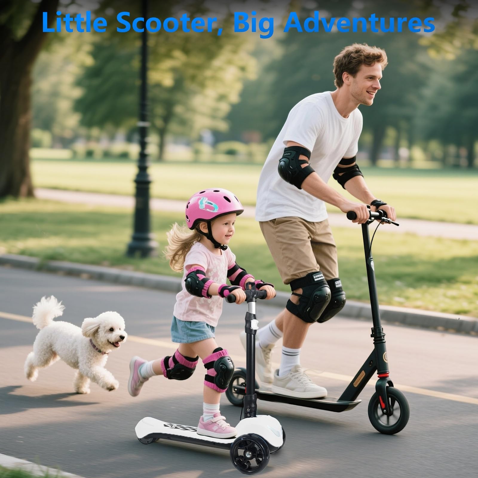 Electric Scooter for Kids Ages 3-12, Full Body Lights Up, Wide Deck, 3 Adjust…