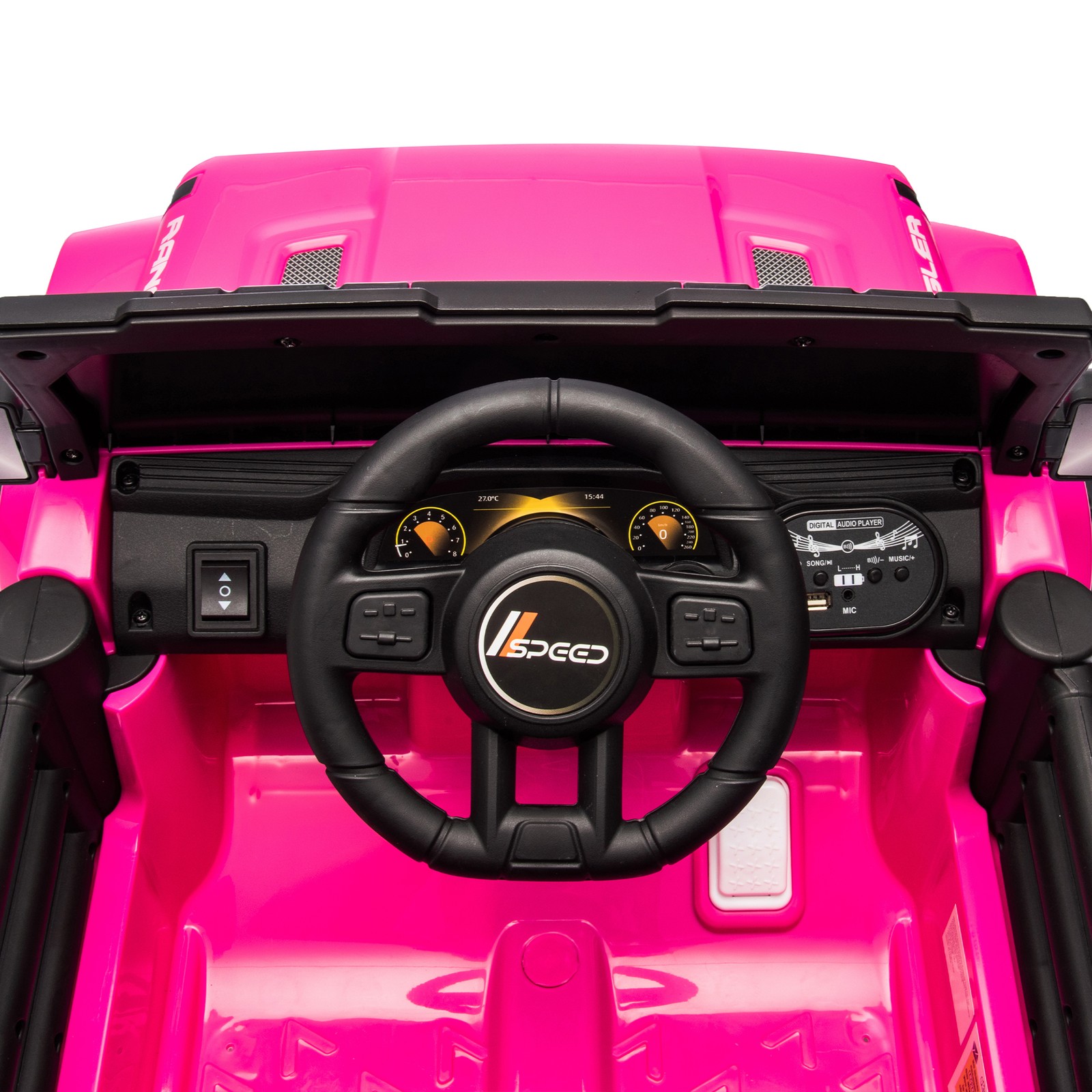 12V Kids Ride On Car Dual Drive 4 wheel With Bluetooth USB for Kids 2-4 Pink