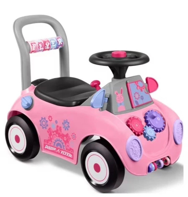 Radio Flyer Creativity Car Ride-on and Push Walker Multicolor Under-seat storage