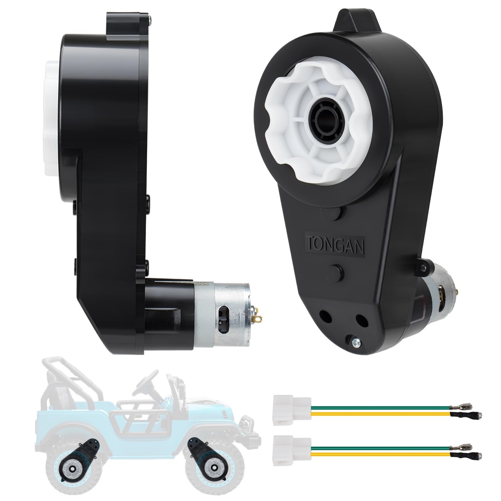 2Pcs 12V High-Speed RS550 Motor Gearbox for Ride-On Toys, Jeep Upgrade Parts
