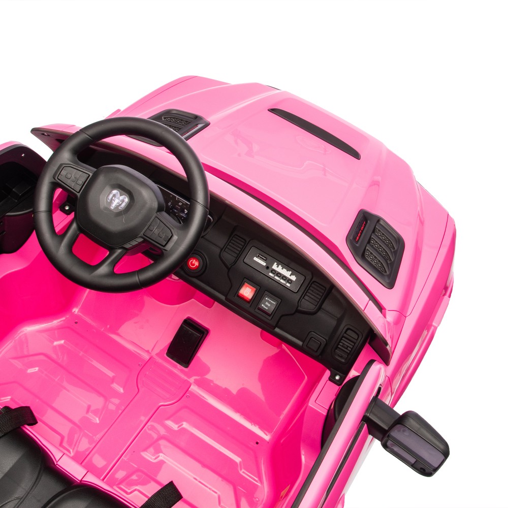Official Licensed Dodge RAM Ride On Truck with Bluetooth Music USB Port Storage