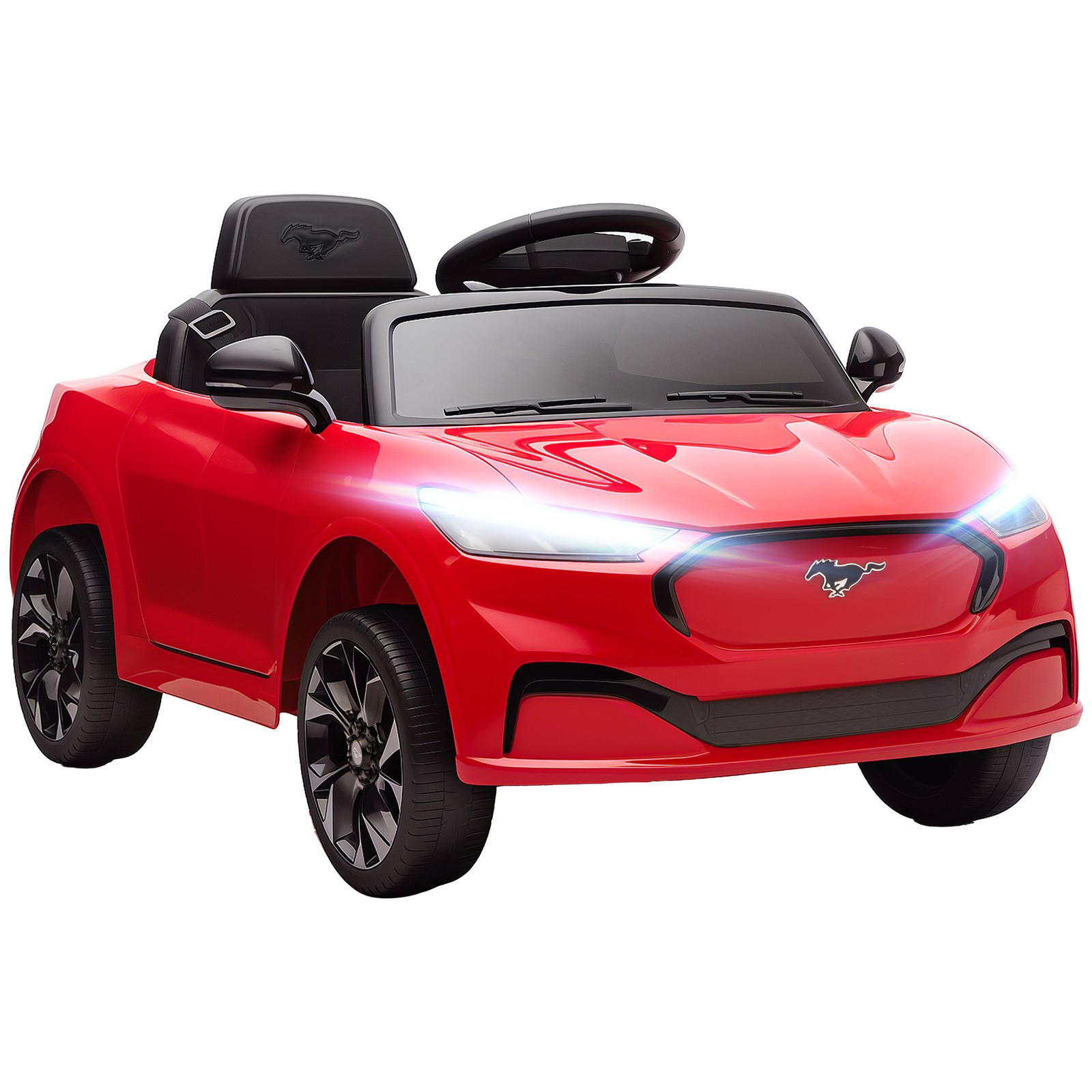 12V Kids Ride On Car, Licensed Ford Mustang Mach-E Electric Car, Red