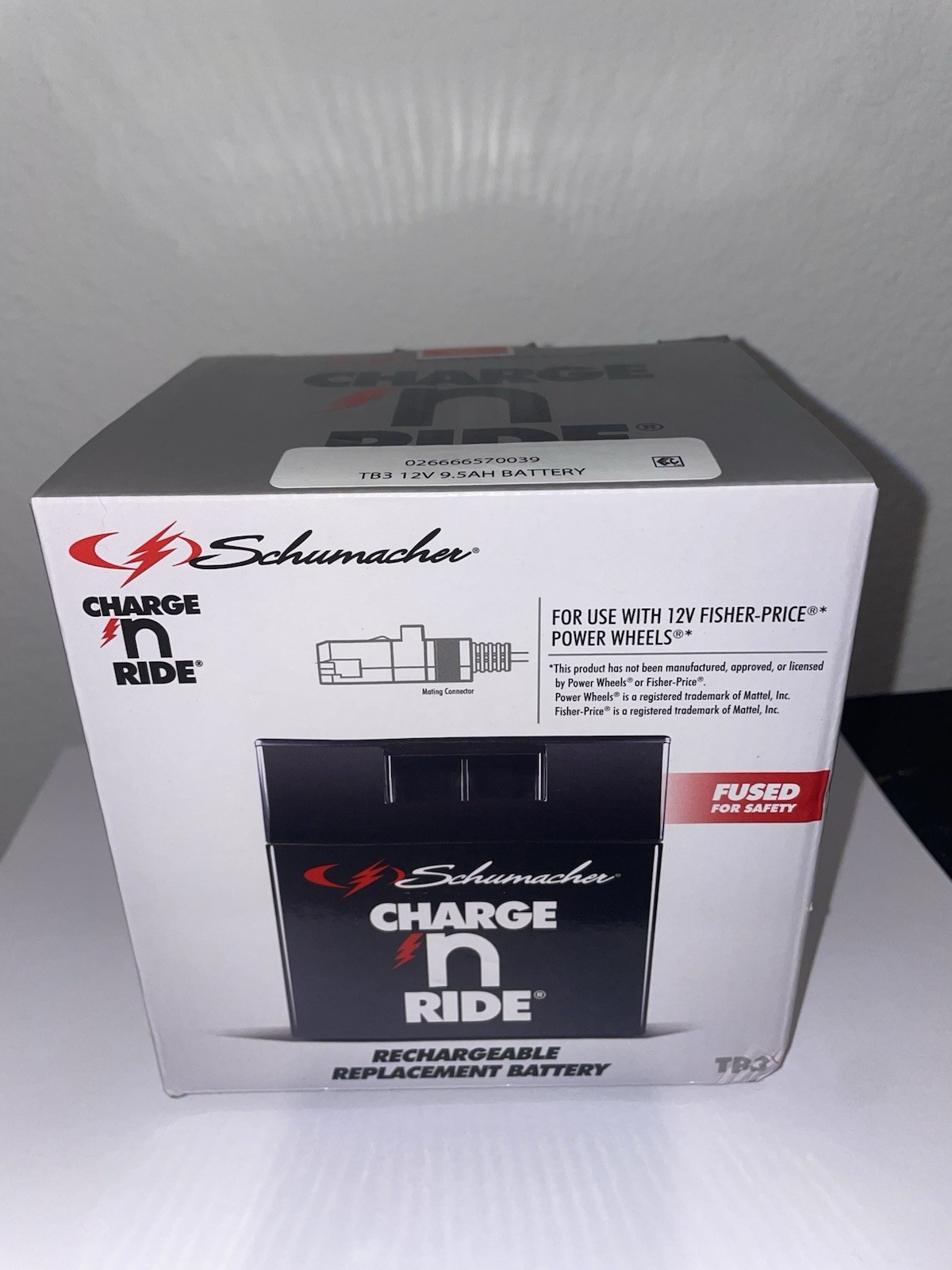 Schumacher TB3 Charge n Ride 12V 9.5Ah Replacement Battery for Power Wheels