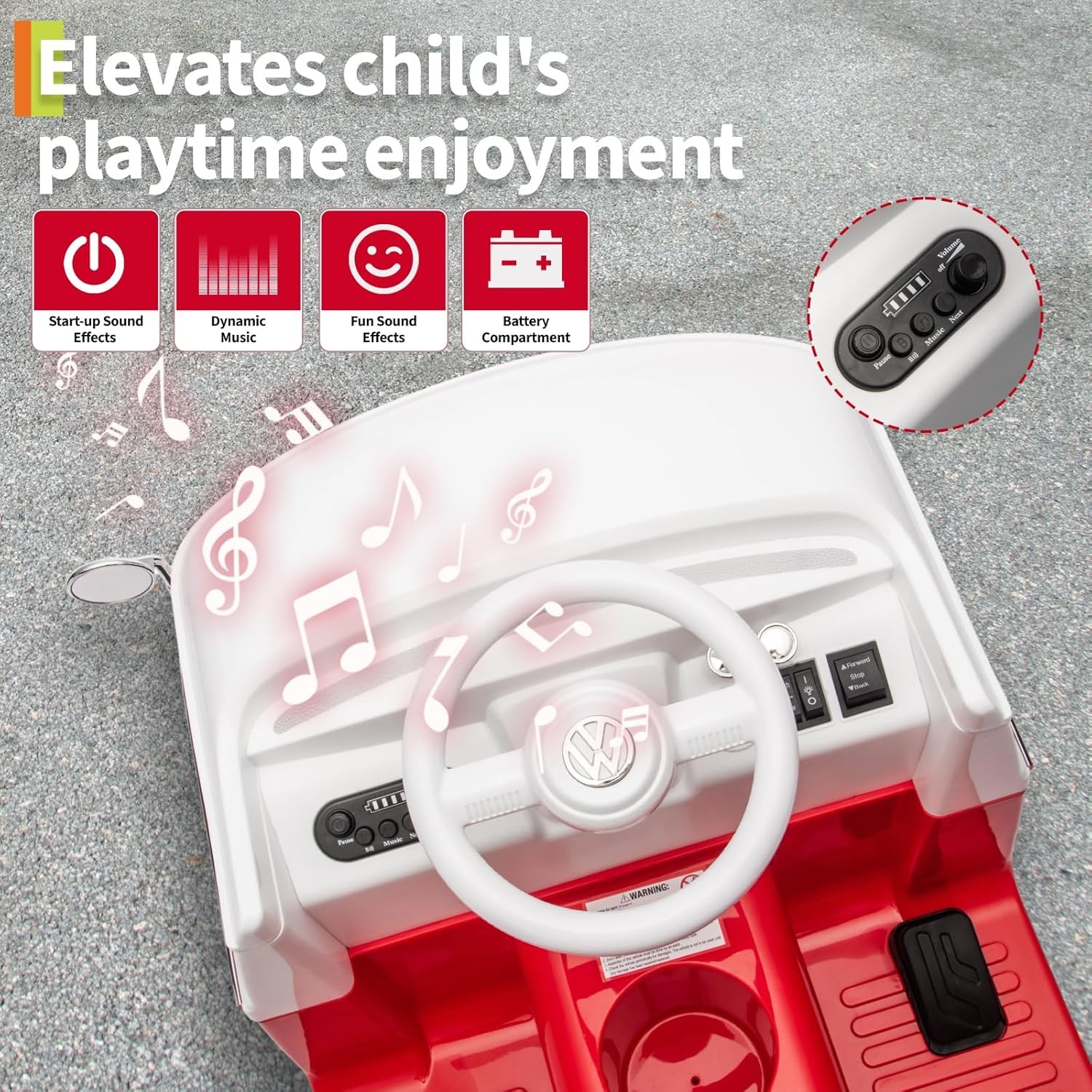 6V Ride on Toys for Kids Licensed Volkswagen Electric Car