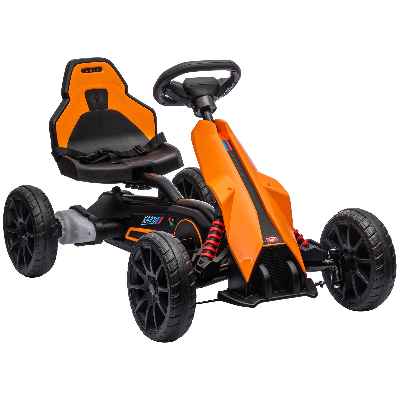12V Electric Go Kart for Kids w/ Adjustable Speed, Orange