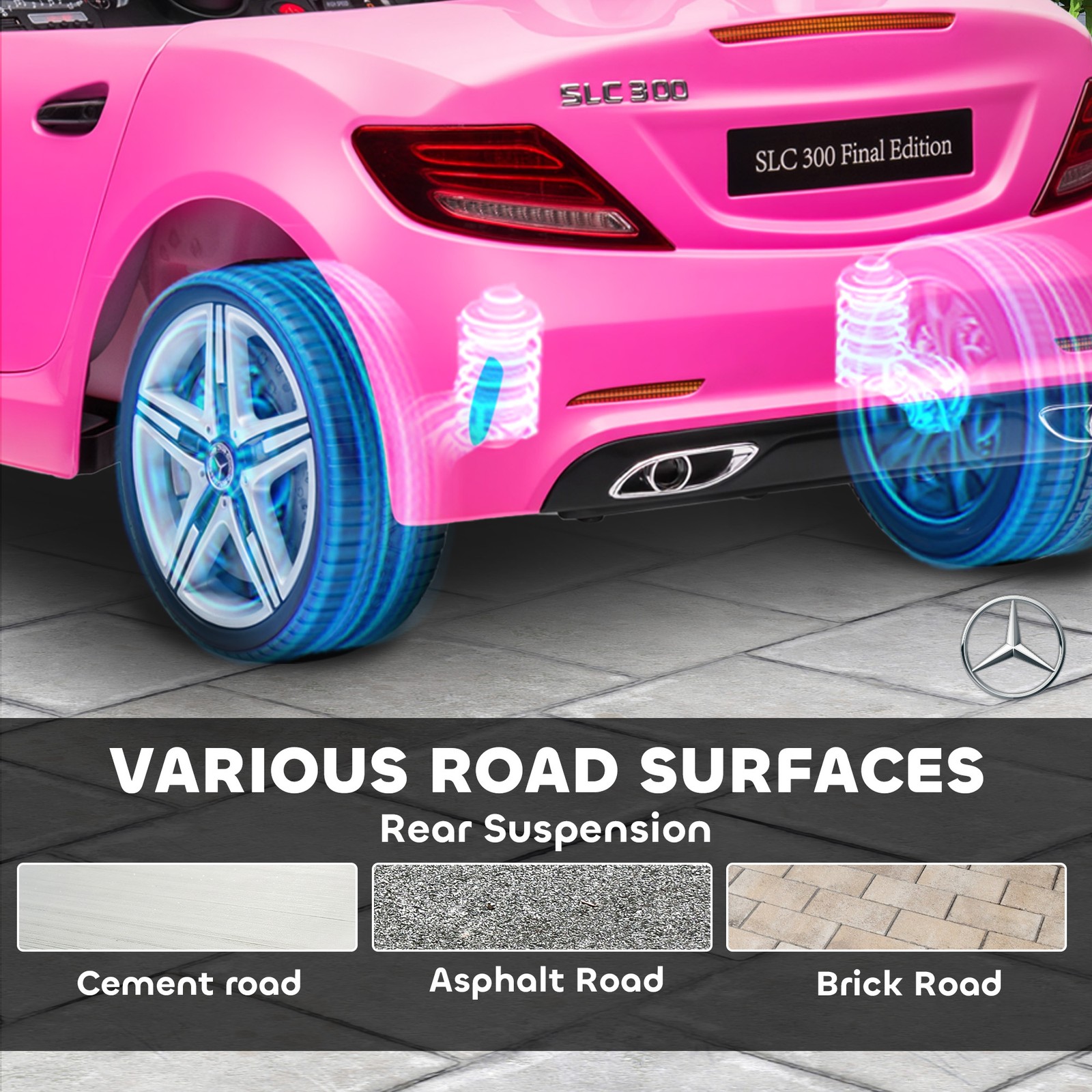 12V Electric Cars for Kids w/ Parental Remote, Two Motors, Music Lights Pink