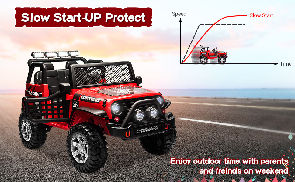 12V Kids Ride On Truck Jeep Electric Vehicle Toy Car w/Remote Control Xmas Gift