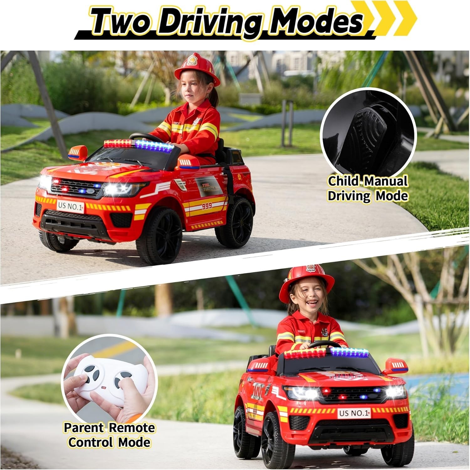 TOBBI 12V Kids Electric Vehicles for Ages 3-8 w/Remote Control, Music
