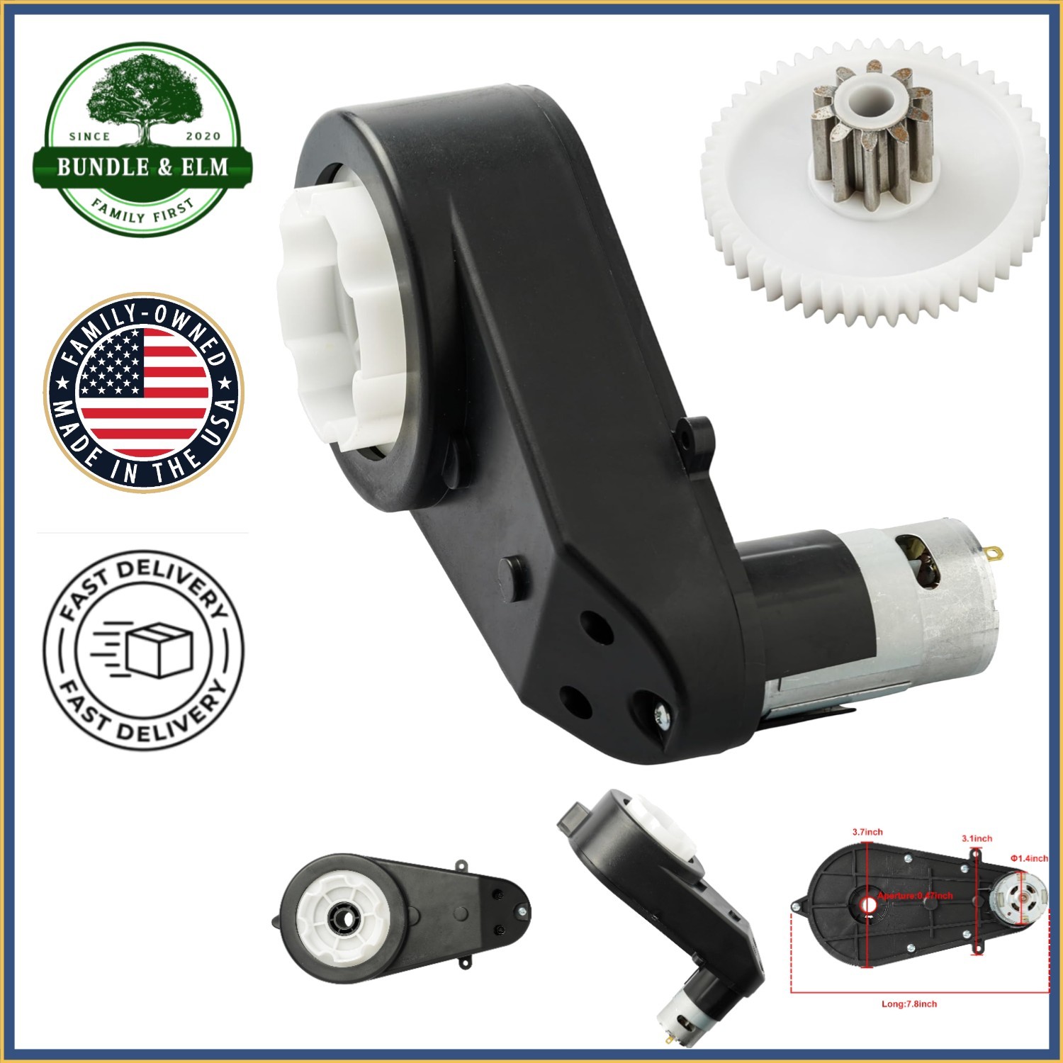 550 30000RPM Gearbox Replacement with 12V Motor for Electric Ride On Car