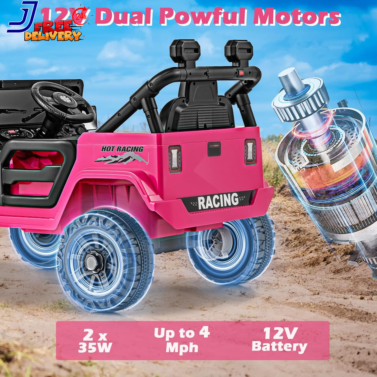 12V Kids Ride on Toy Electric Car Battery Power Wheel Truck w/Remote Control LED