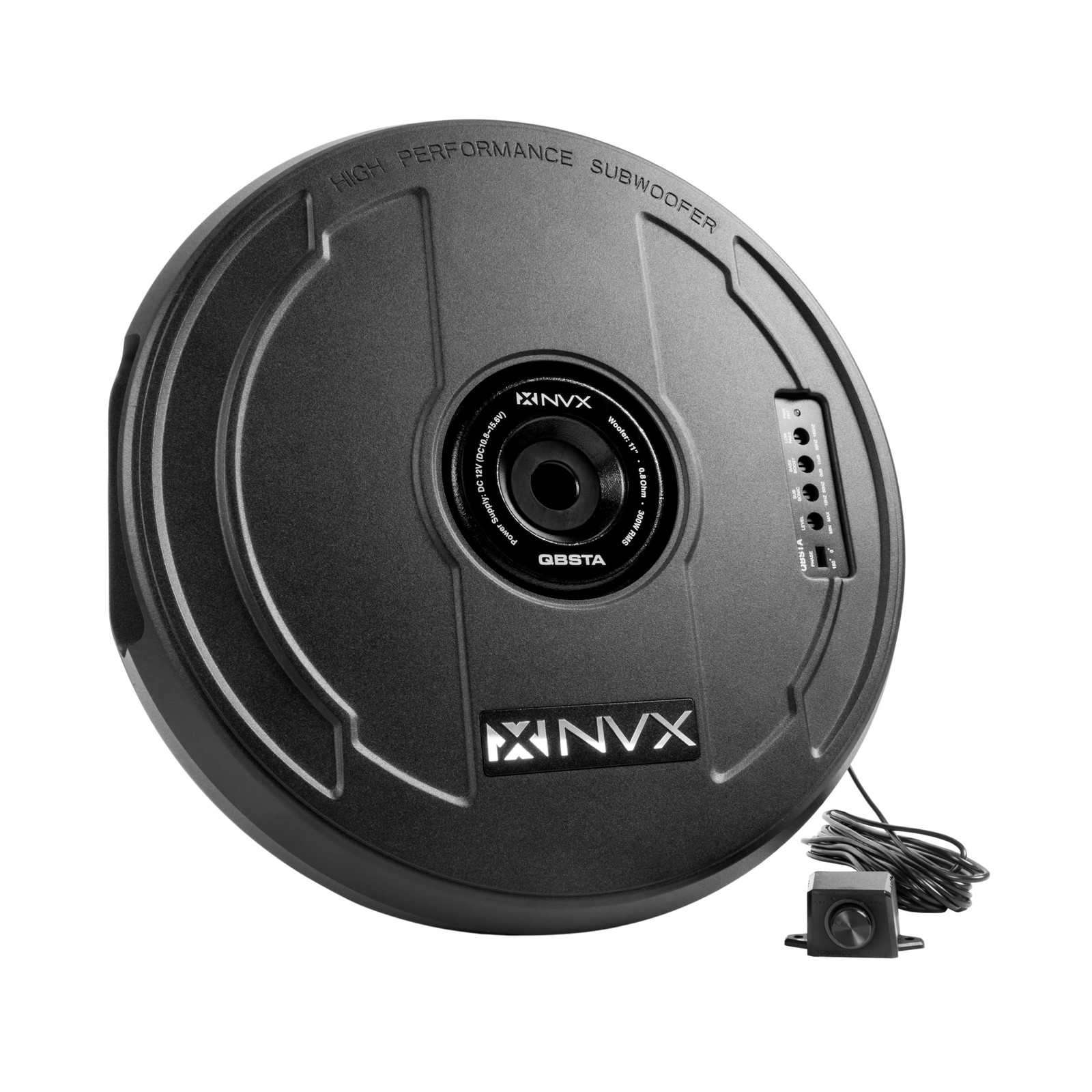 NVX QBSTA 900W Max (300W RMS) 11″ Powered Spare Tire Subwoofer Box with Built…