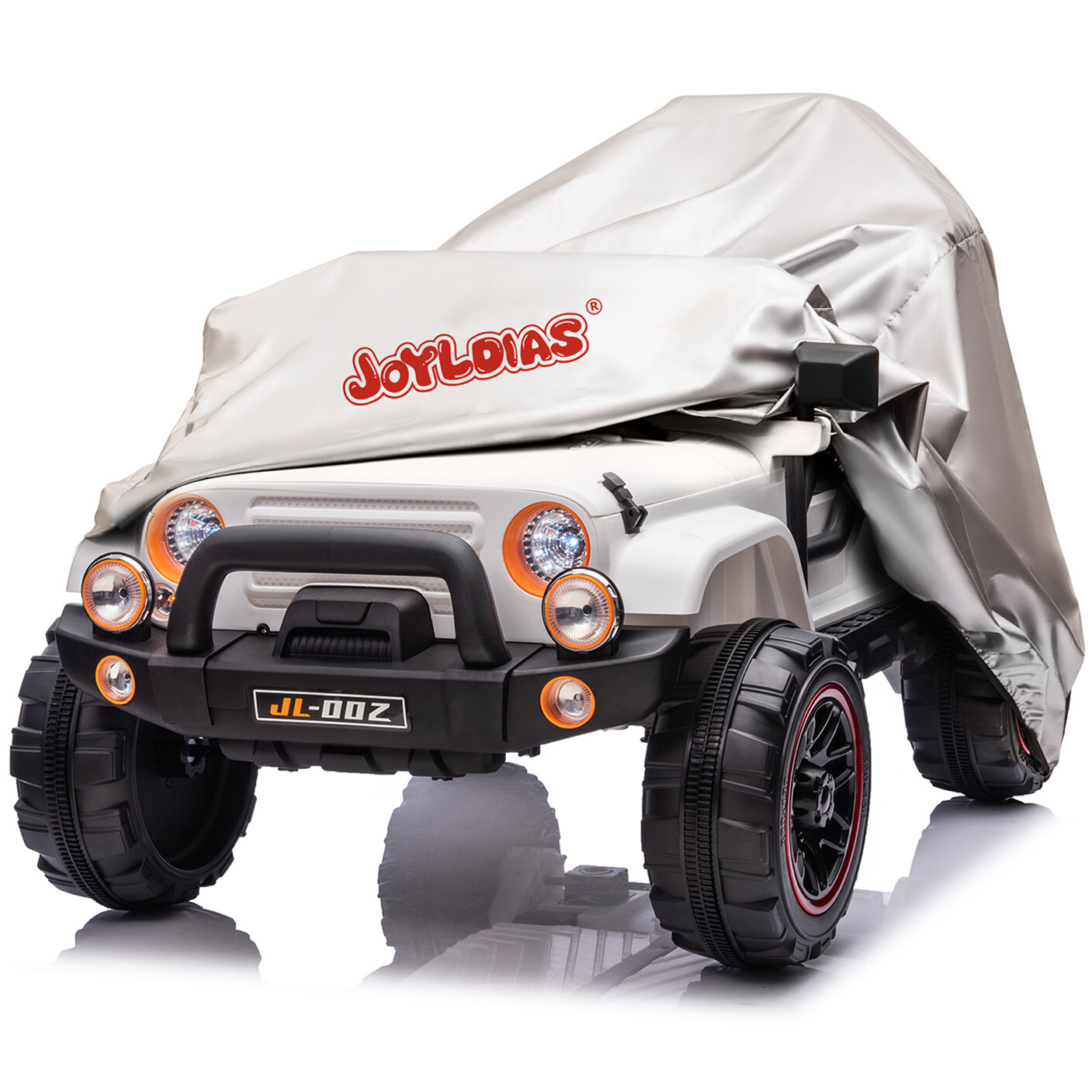 White Two Seater 12V Battery Kids Ride On Car Truck with 3 Speeds,LED,MP3,Remote