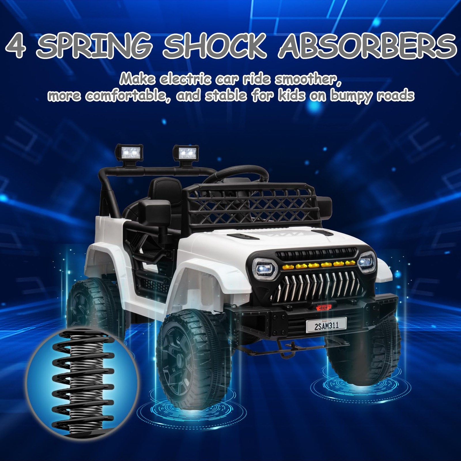 12V Ride On Electric Truck Car Toys for Kids w/ Remote LED Battery Power Wheels