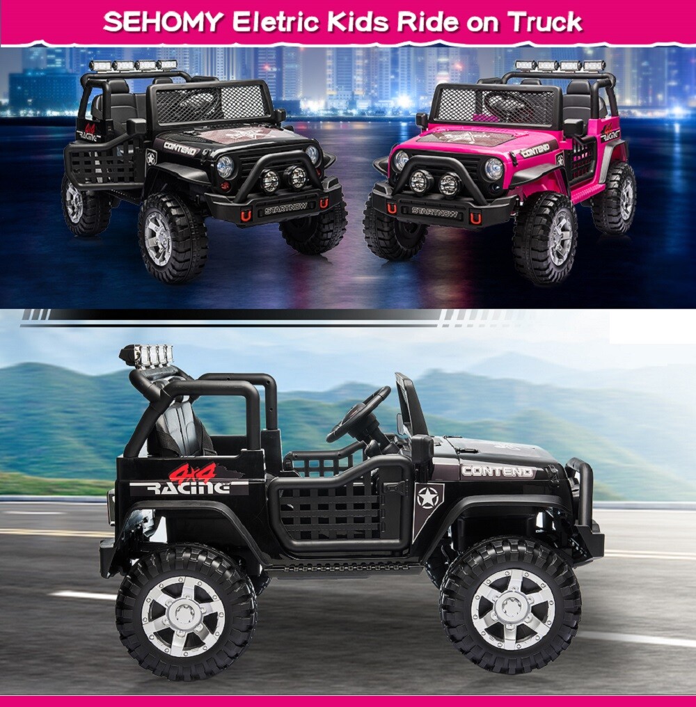 12V Kids Ride On Truck Jeep 2 Seater Electric Vehicle Toy Car w/Remote Control
