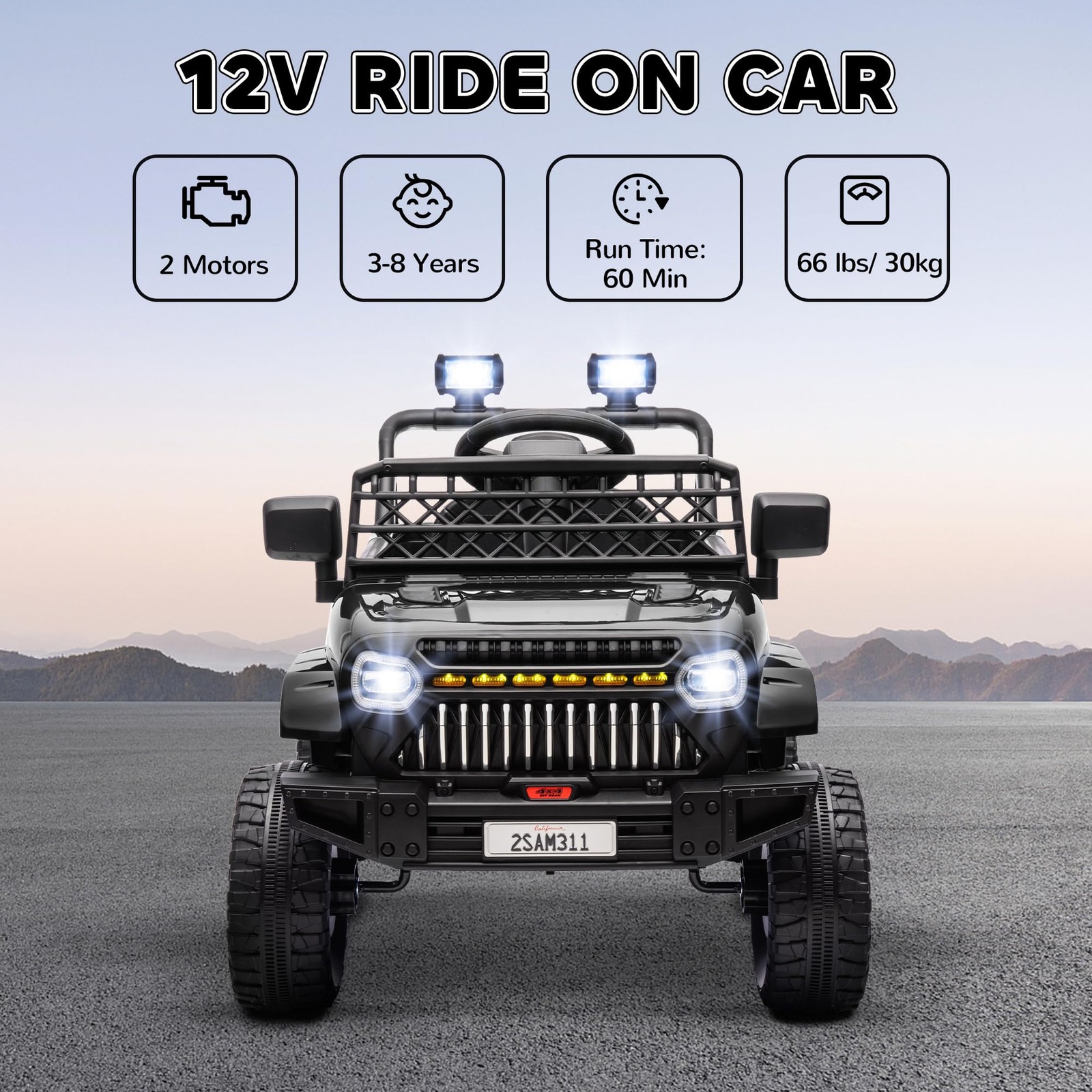 12V Camión Montable Electrico Para Niños De 3 4 5 6 Años Juguetes Carros Montar