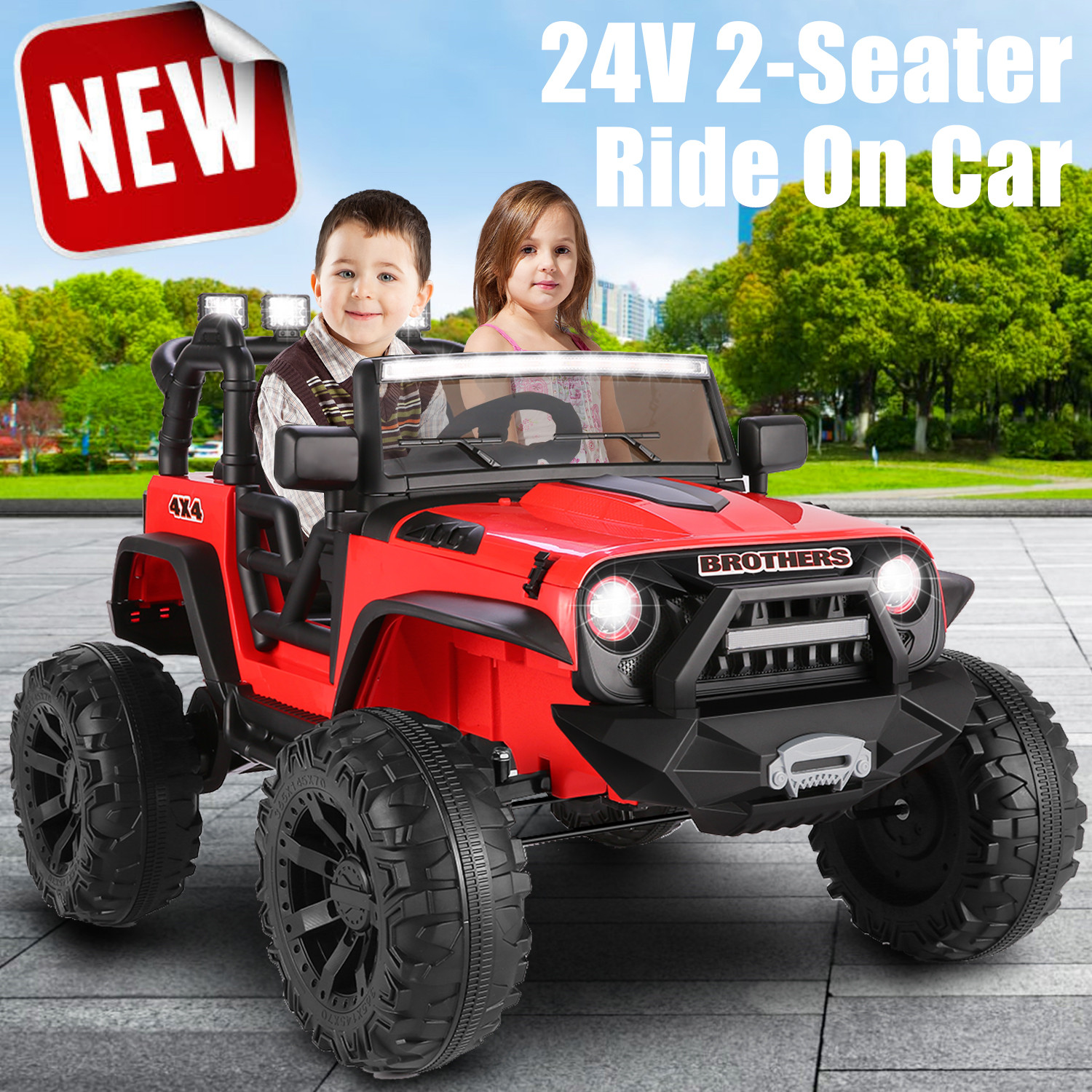 12/24V Large Ride On Truck Kids Electric Car+Parental Remote Control Xmas Gift