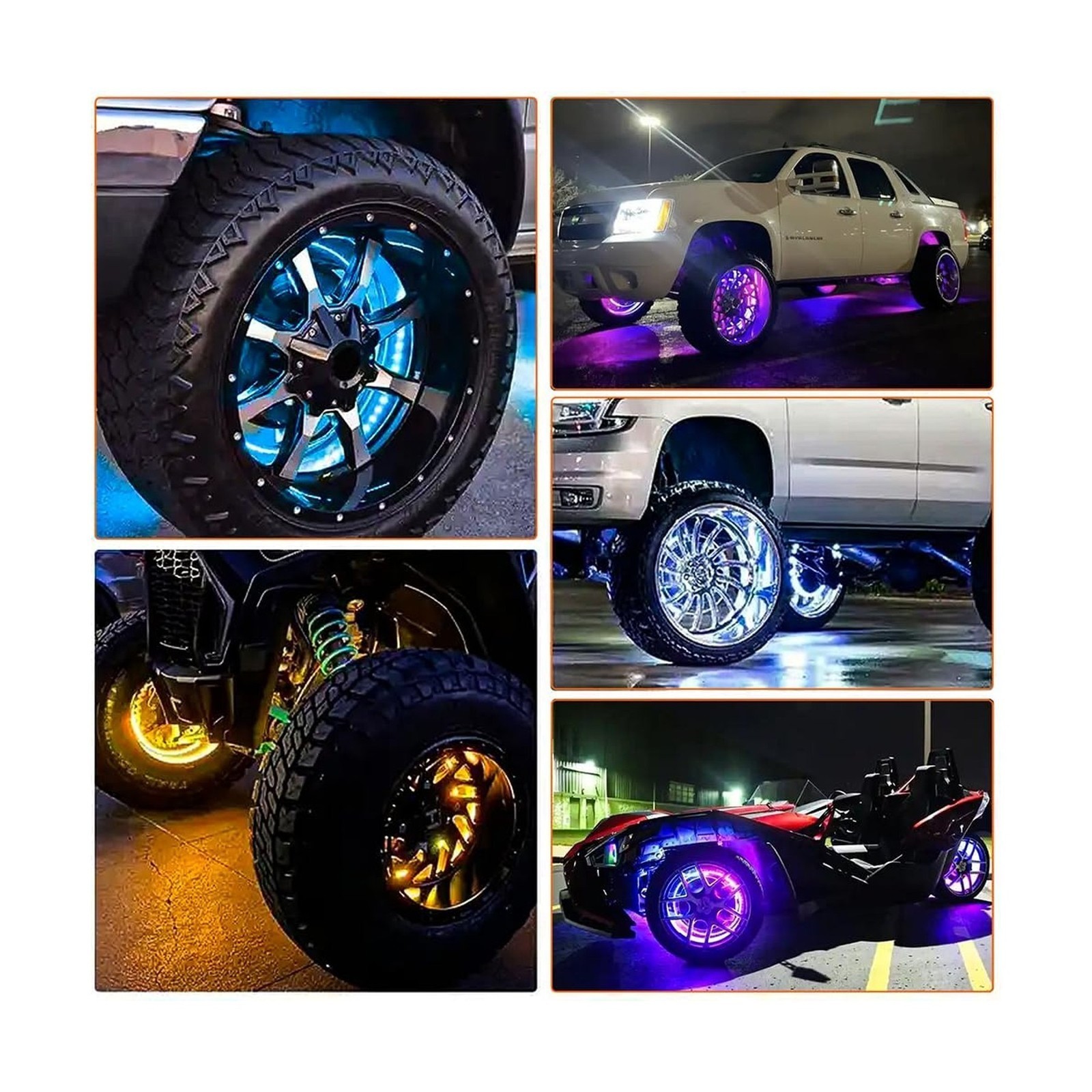 17 Inch Wheel Rim Light Kit – Double Rows LED, Fit For 21-28″ Tire Wheels