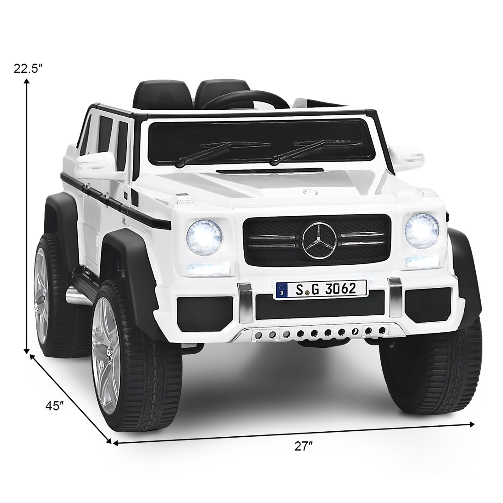 12V Licensed Mercedes-Benz Kids Ride On Car RC Motorized Vehicles w/ Trunk White