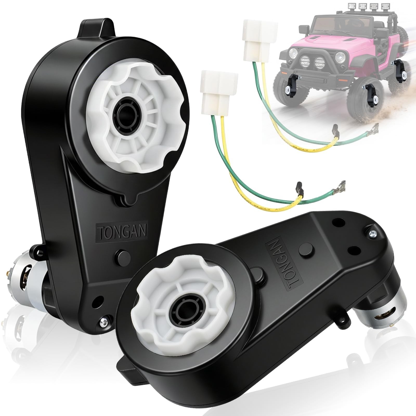 12V High-Speed RS550 Motor Gearbox Set for Kids Electric Ride-On Toys – 2 Pcs Up