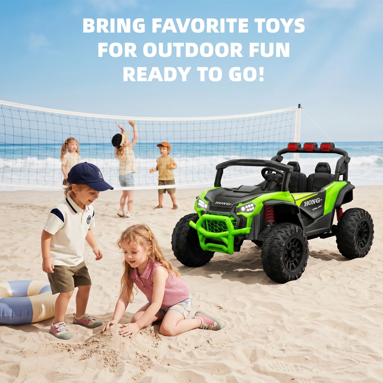 Kids 24V Ride on Toy Car Electric UTV 2-Seater 6mph with Parental Remote LED MP3