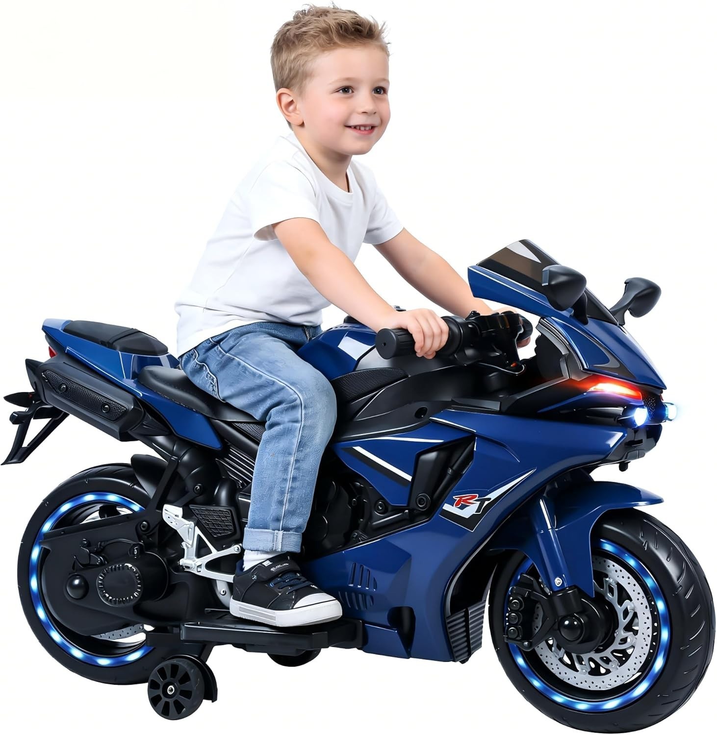 12V Kids Electric Motorcycle, Battery Powered Dirt Bike for Children 2-8 Years