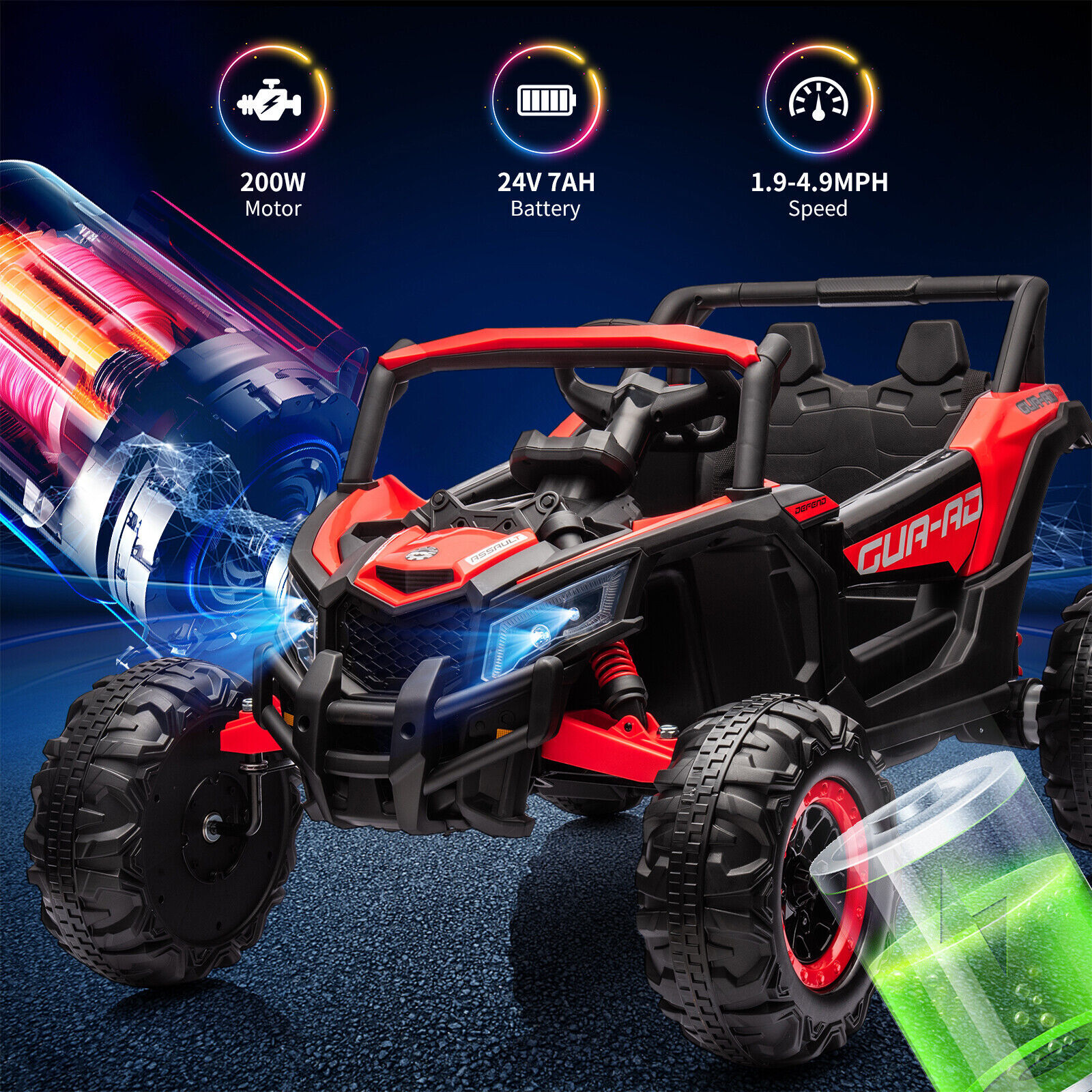 24V Kids Ride On UTV Car for Kids Electric Fun Toys 4 Wheeler Off-Road W/Remote