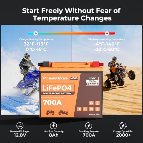 Lithium Motorcycle Battery, 700A Lithium LiFePO4 Motorcycle LiFePO4 MS80