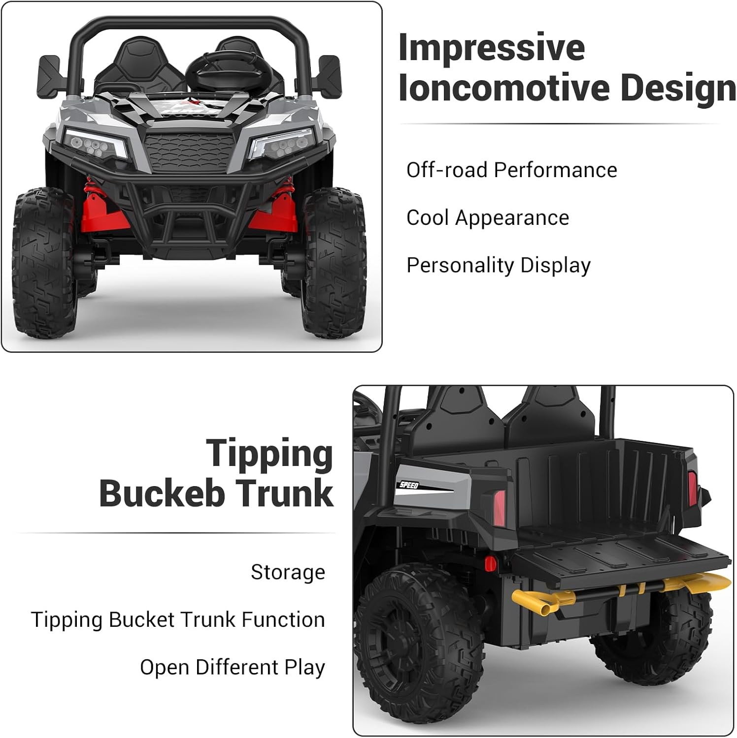 Ride on Dump Truck,Electric Ride on Tractors Car w/ Music Player,Gift for Kids