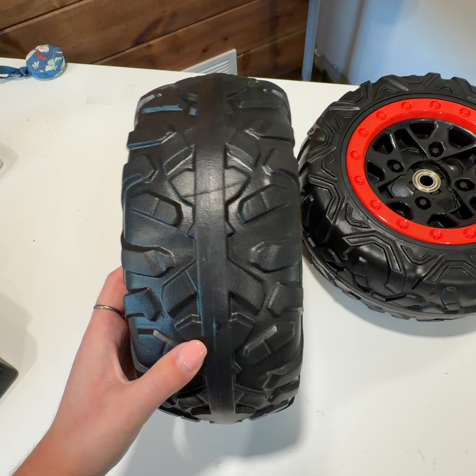 2 Pack 9.8in Solid Rubber PU Tire for Power Wheels Gator Alligator Ride On Car