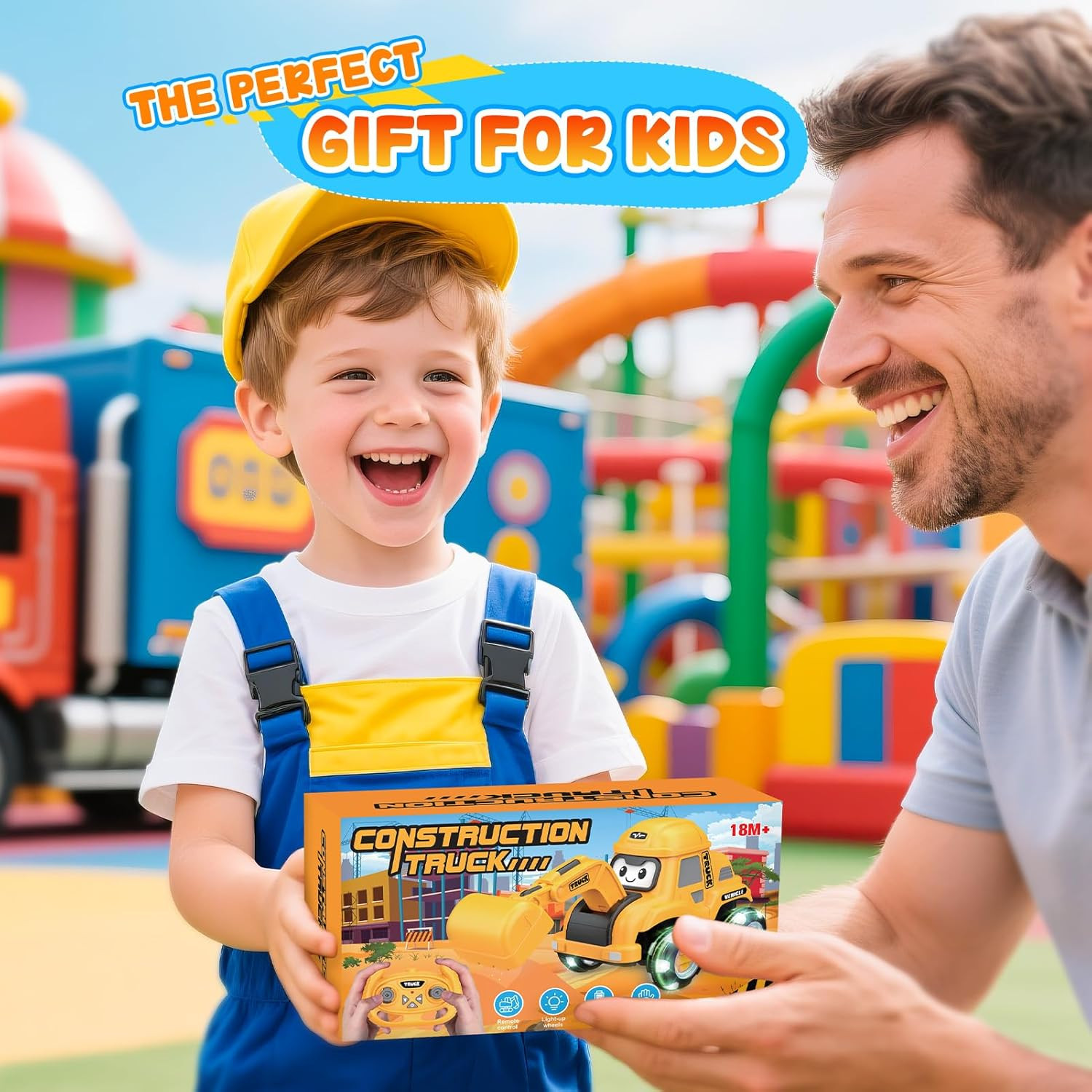 Toddler Remote Control Car with Flashing Light Wheels for 2 3 4 5 6 Year Old Boy