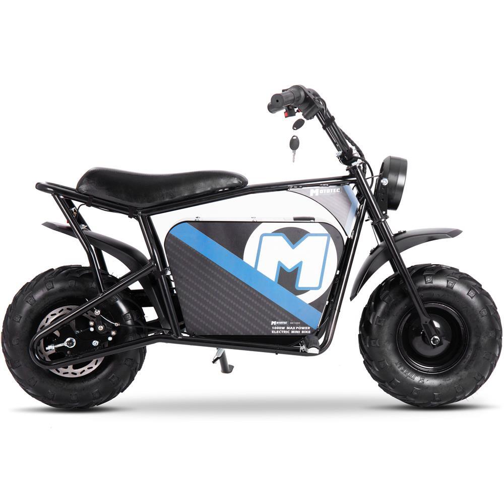 MotoTec 48v 1000w Electric Lithium Powered Mini Bike Speed upto 20MPH – Black ✅