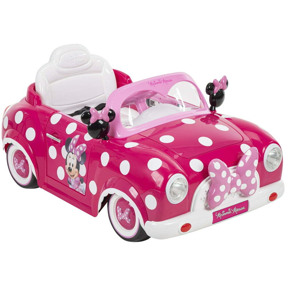 Disney Minnie Mouse Convertible Car 6 Volts Electric Ride-On Ages 3+ Years Huffy
