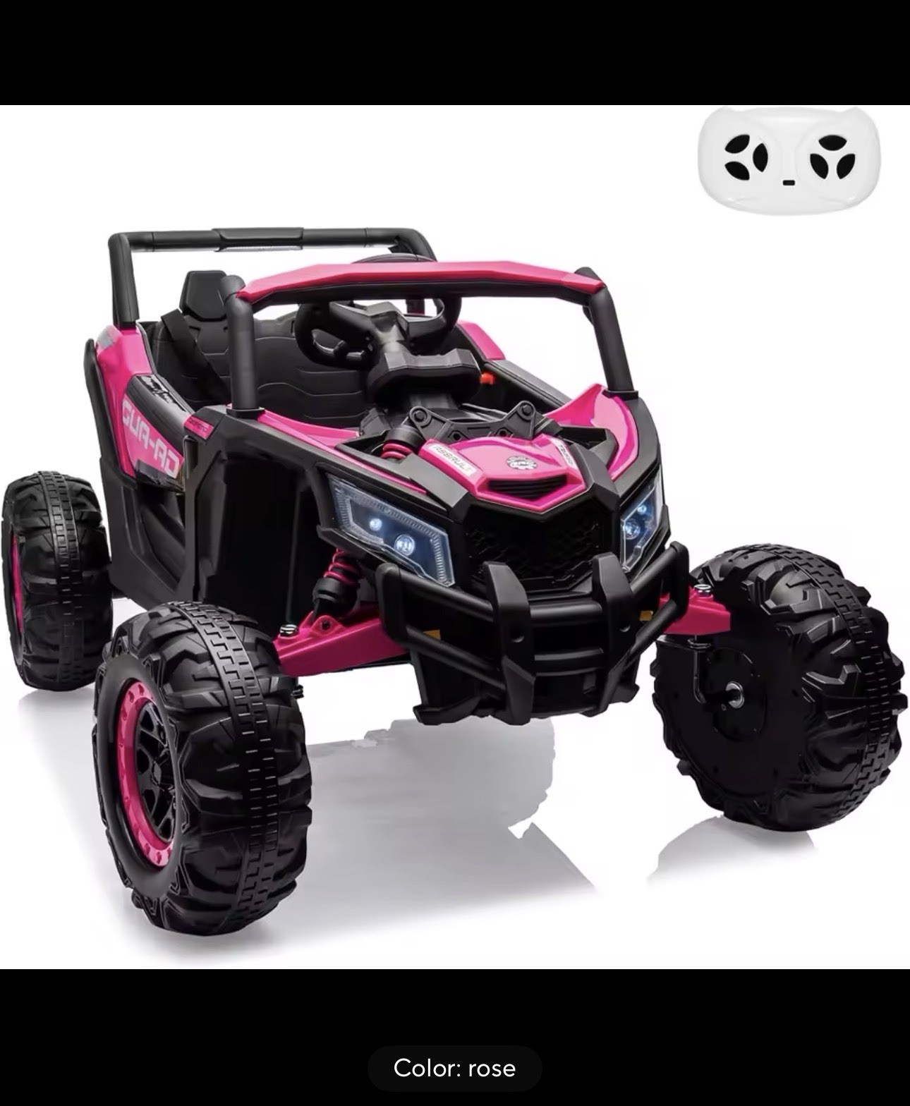 24V Kids Ride-On UTV Car w/ Remote Control, LED Headlights, Music Panel