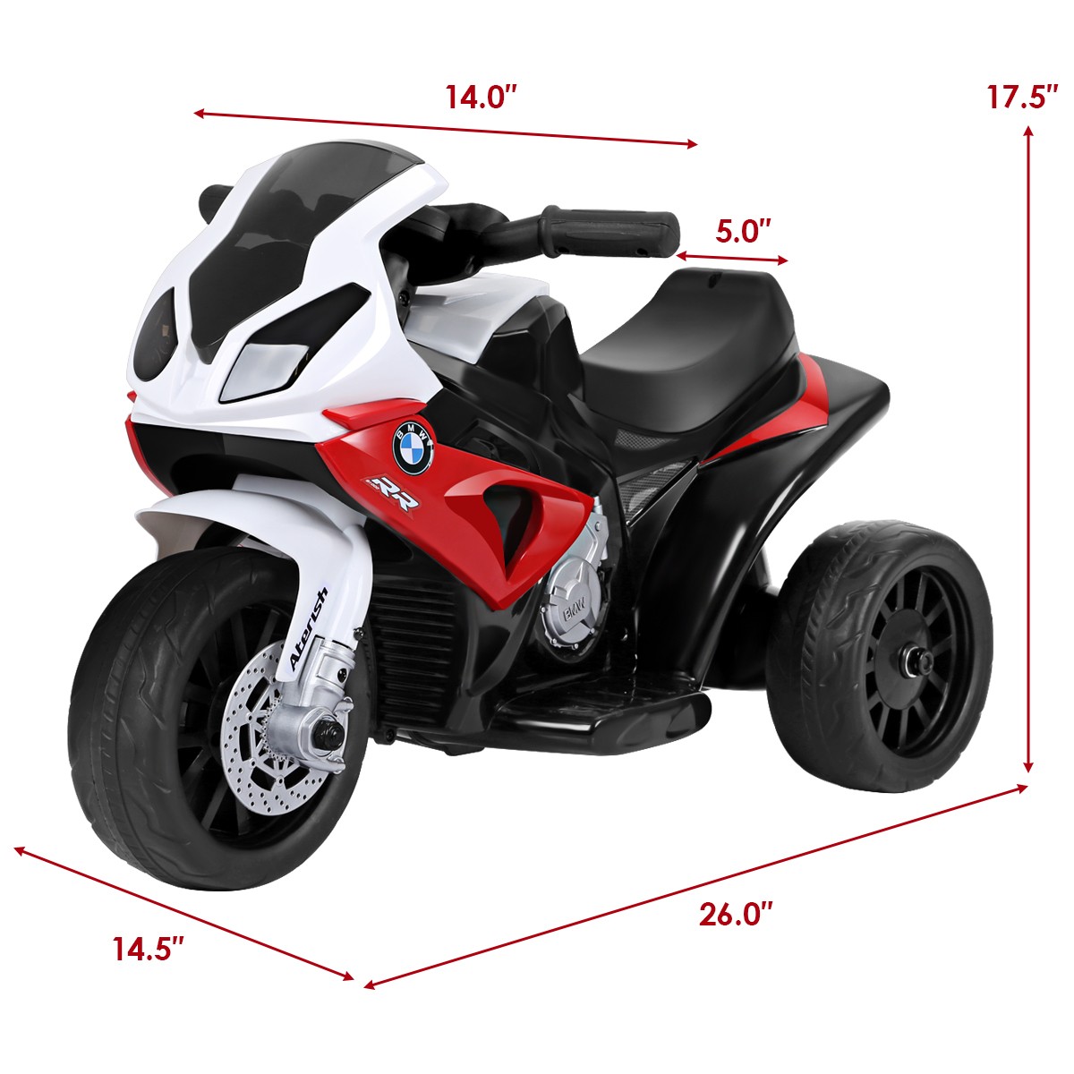 Kids Ride On Motorcycle BMW Licensed 6V Electric 3 Wheels w/ Music&Light Red