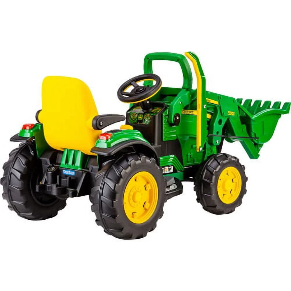 John Deere Ground Tractor 12V Battery-Powered Ride-On w/ Front Loader, Ages 3+