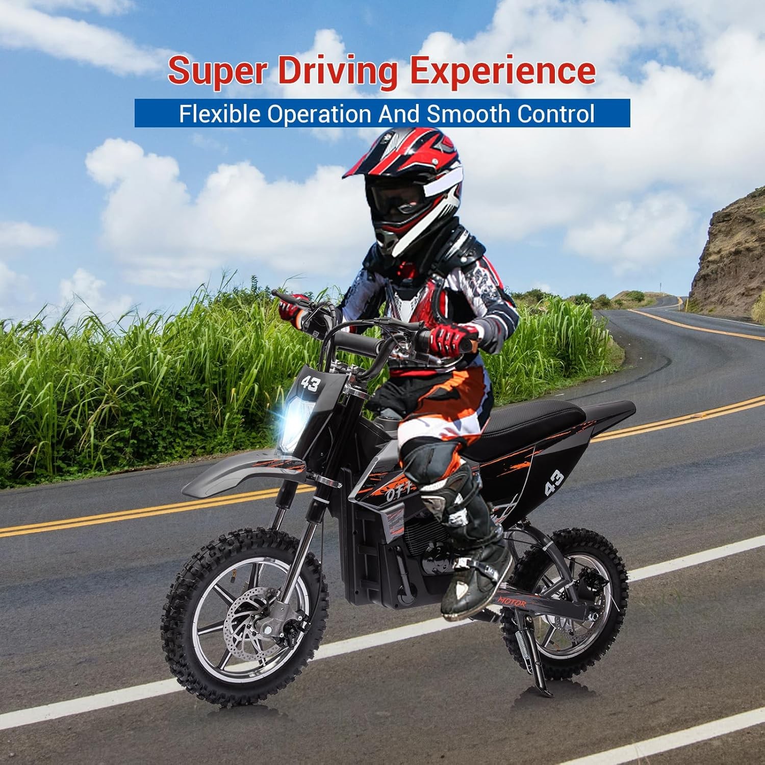 Kids Dirt Bike,36V Electric Off-Road Motorcycle Battery Powered Motocross Bike