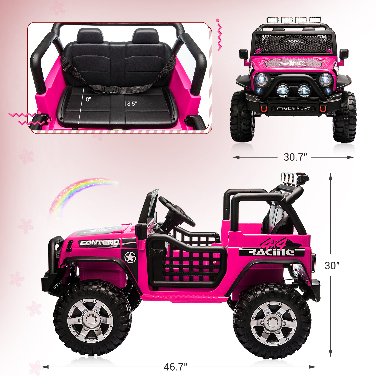 12V Kids Ride On Car Electric Toys Vehicles 2 Seater w/Remote Control Xmas Gifts