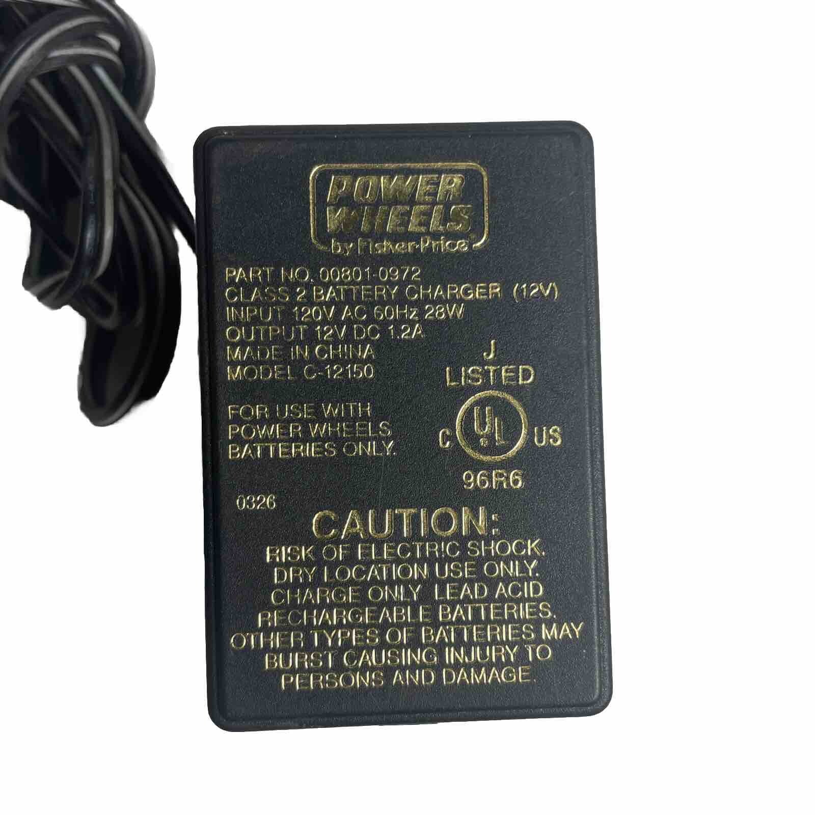 *TESTED* 12-Volt Charger for Power Wheels Battery-P/N 00801-0972