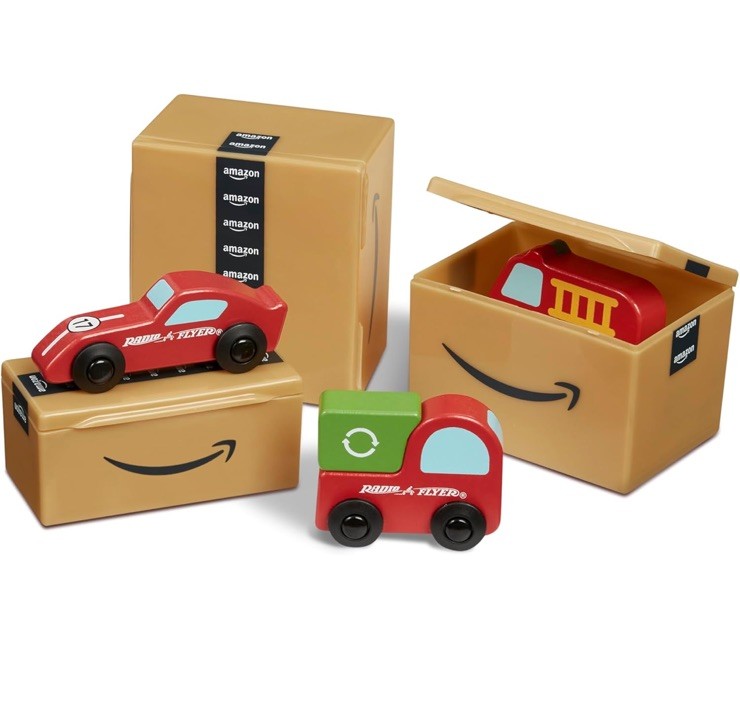 Amazon Delivery Van Ride on Toy for Kids, Blue Toddler Ride on Toy for Ages 2+