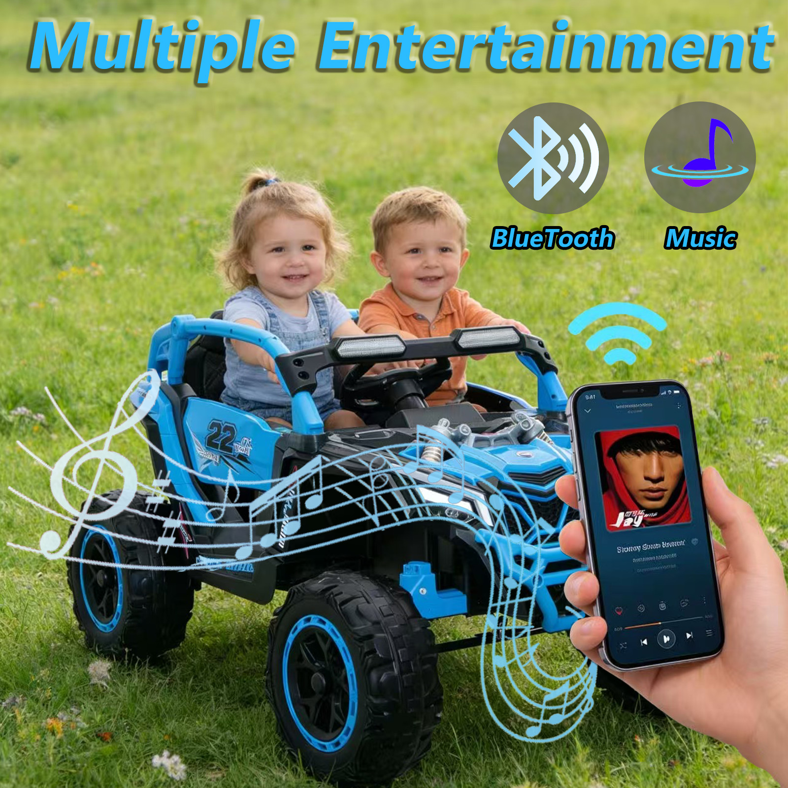24V Ride on UTV Car for Kids Electric Truckk Toy 2WD Off-Road Quad Car 2 Seater