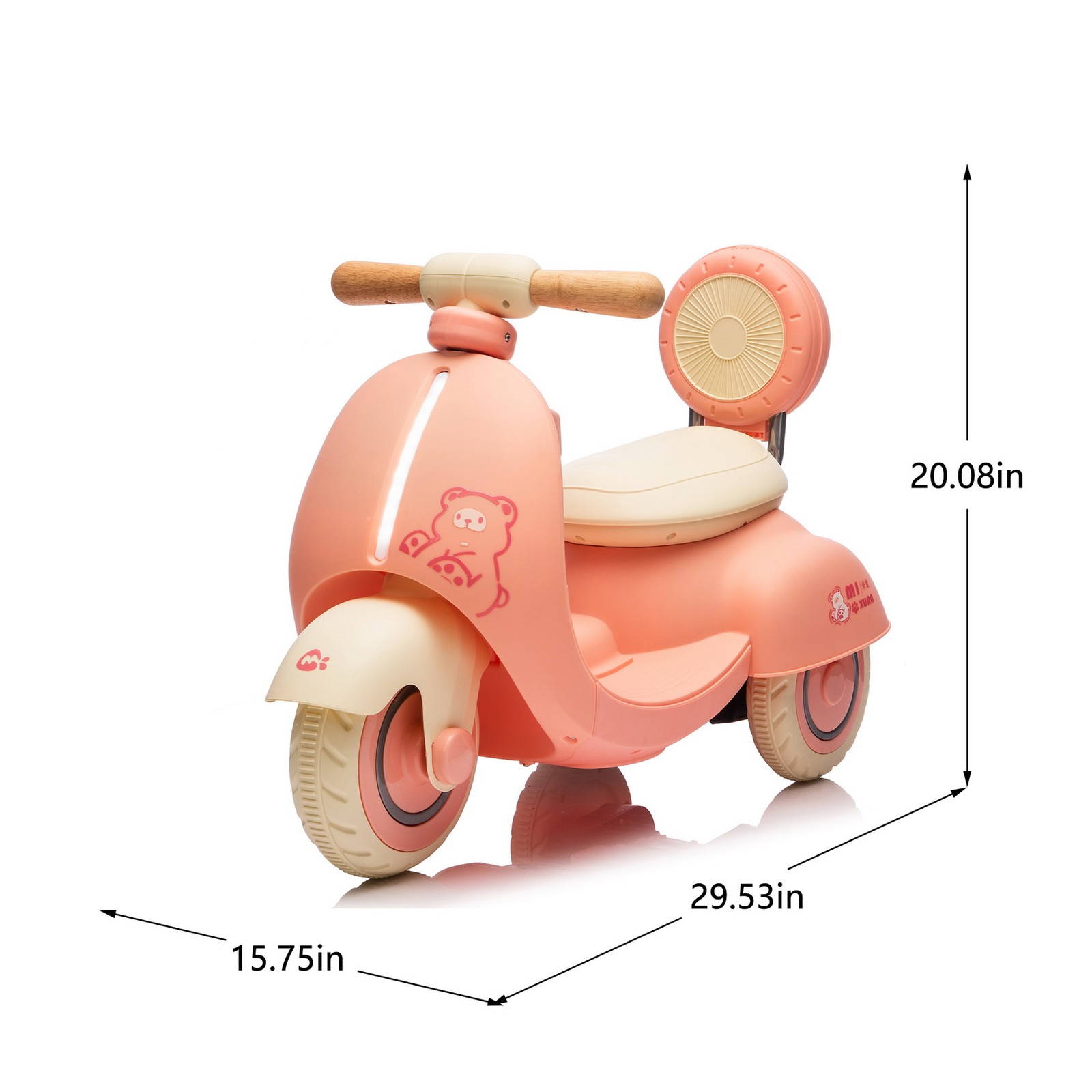 3-Wheel 12V Kids Ride On Electric Motorcycle Toddler Scooter Parent Control Musi