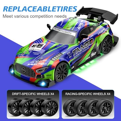 Drift RC Car for Electric Toy Car Hobby Racing Car Toys with 1-green