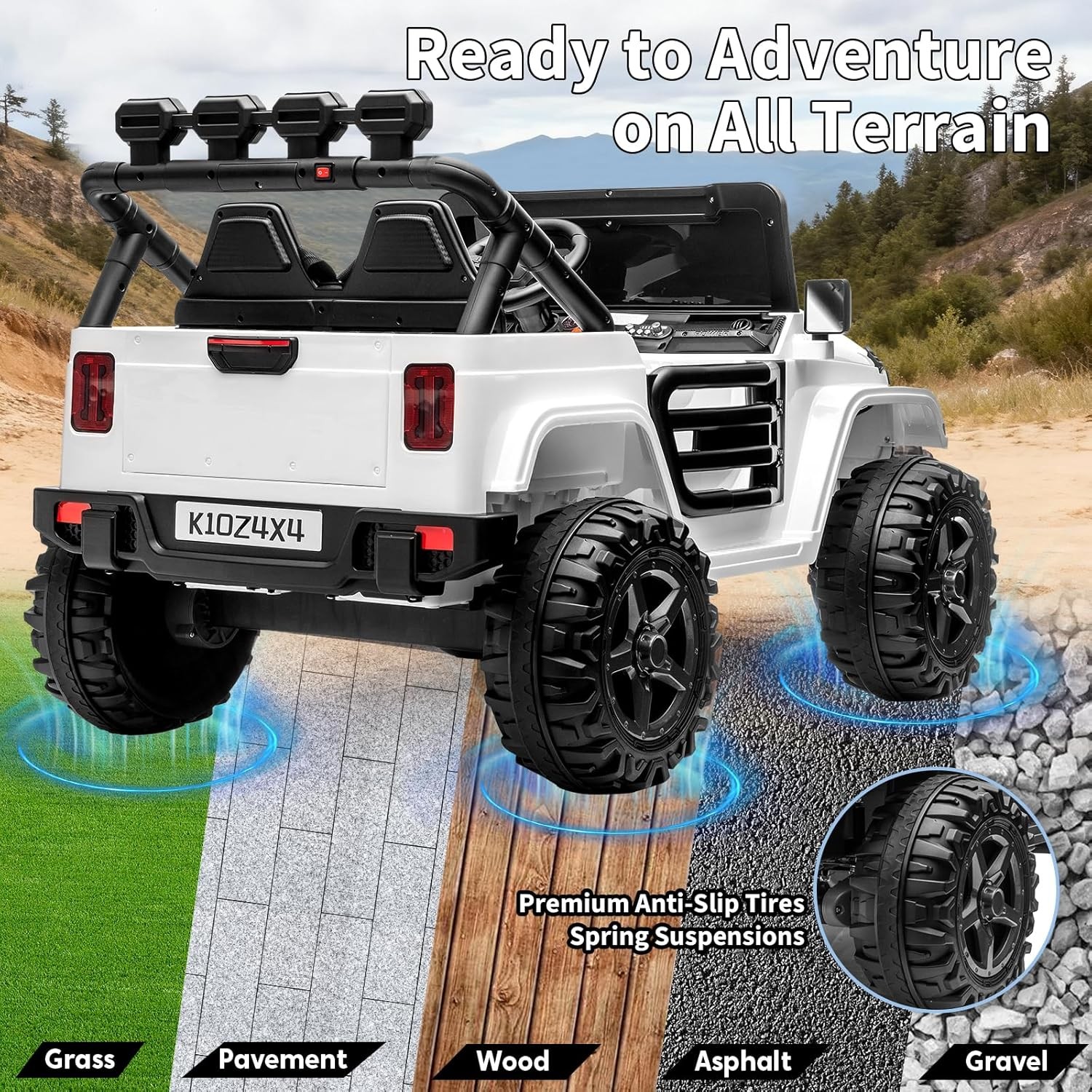 Kids 24V 2-Seater Electric Ride On Car,Ride On Truck,Bluetooth,Toy for Ages 3-8