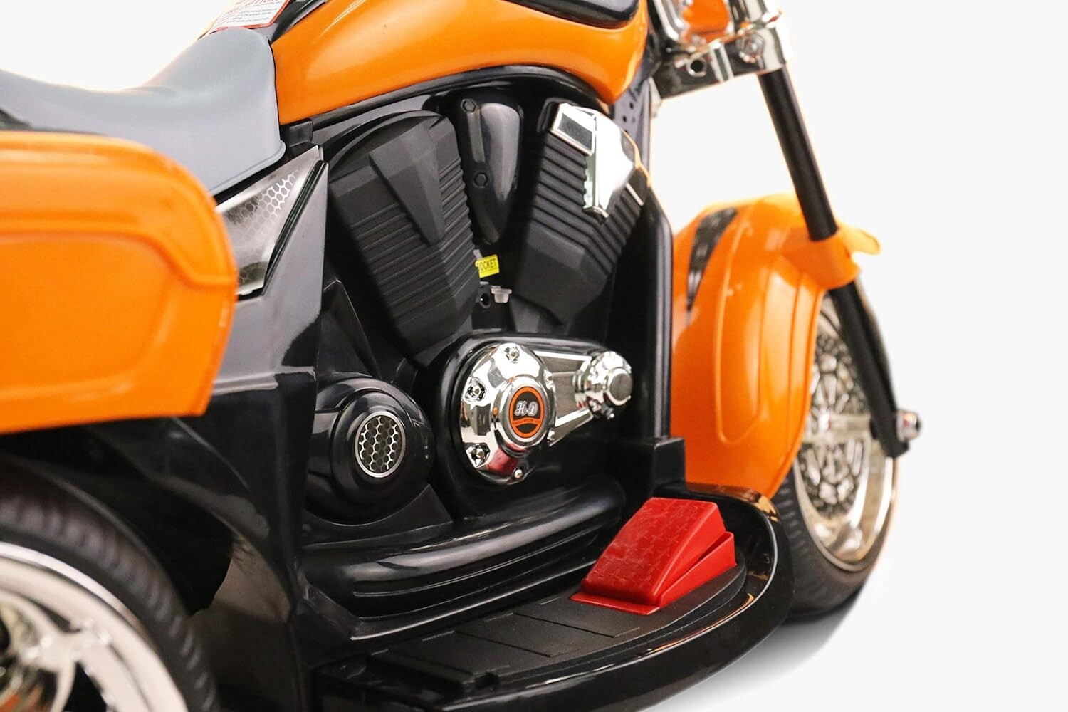 Electric Child Motorcycle Orange Harley Davidson 6V Battery Motor Ride On Toy