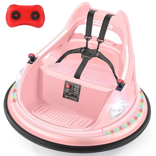 Bumper Car for Kids,1.9mph Max,12V Toddler Ride on Toys with Remote Pink