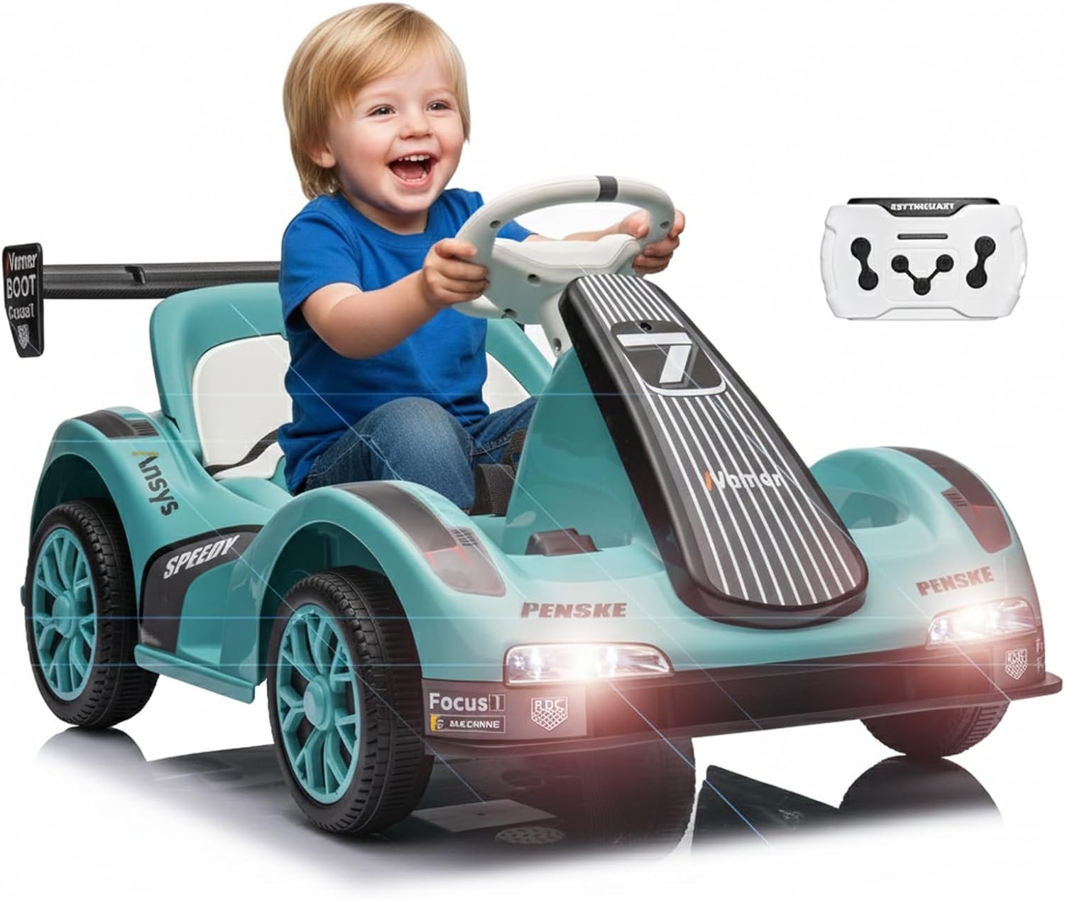 6v Electric Racer Go Kart for Kids with 2.4g Remote Control Ride on Toy for Kids